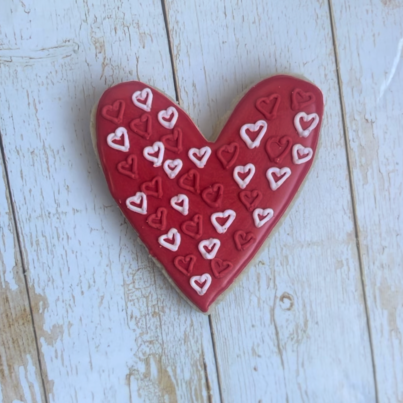 Large Heart Decorated Sugar Cookies