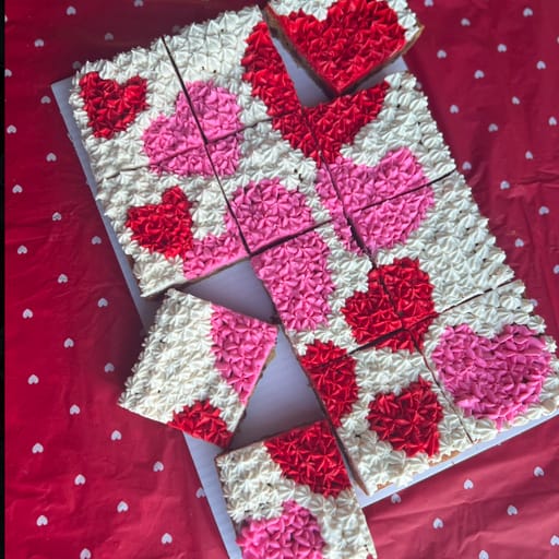 Valentine's Chocolate Chip Cookie Cake